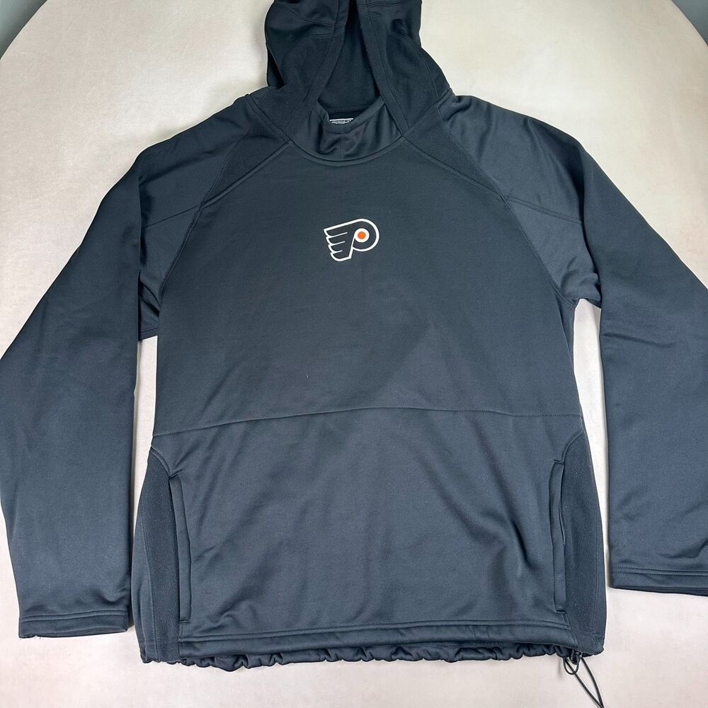 Reebok Philadelphia Flyers Center Ice Hoodie Mens XL Black NHL Hockey Pullover